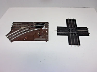Vintage Lionel O Gauge 2 Pieces Of Track One Manual Switch Track And One Cross - Image 1 of 4