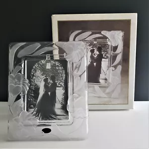 Crystal Clear Signatures frosted crystal sterling star picture frame 5x7 .FS - Picture 1 of 5
