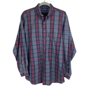 Lands' End Striped Plaid Button Down Collar Lightweight Shirt Men's Large - Picture 1 of 7