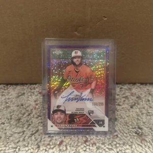 2023 Topps Chrome Terrin Vavra Rookie Auto Purple Mini Diamond 158/299 - Picture 1 of 3