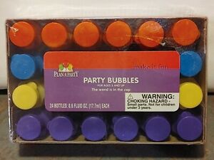 NEW Party Bubbles Mixed Color Bottles Pack Of 24 0.6 Fluid Oz Each 