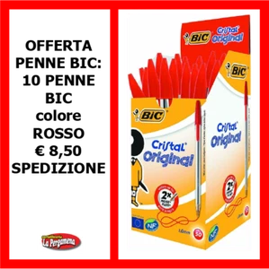 Bic Cristal Original Punta Media 1mm Kit Risparmio Scuola Ufficio ROSSO - Foto 1 di 1