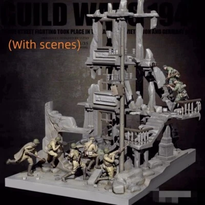 1:35 resin figure model kit Original Battle 1944 Soldier with Scene Unassembled - Image 1 of 4