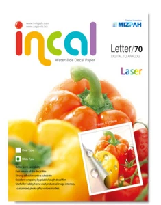 [Incal] Waterslide Decal  Paper- Laser White / Letter size (216x279mm) / 70pcs - Picture 1 of 9