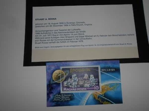 Apollo 14 Block original signiert Stuart Roosa Space - Bild 1 von 1