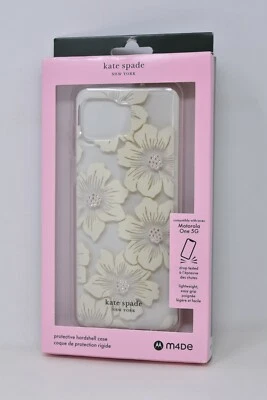 Kate Spade 保护硬壳保护壳 适用于摩托罗拉 One 5G Hollyhock Floral 全新!!! — 第 1/2 张图片