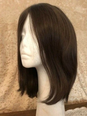 LOUIS FERRE MONOFILAMENT HUMAN HAIR WIG  PC108 - MARBLE BROWN PETITE/AVERAGE NIB - Image 1 of 4