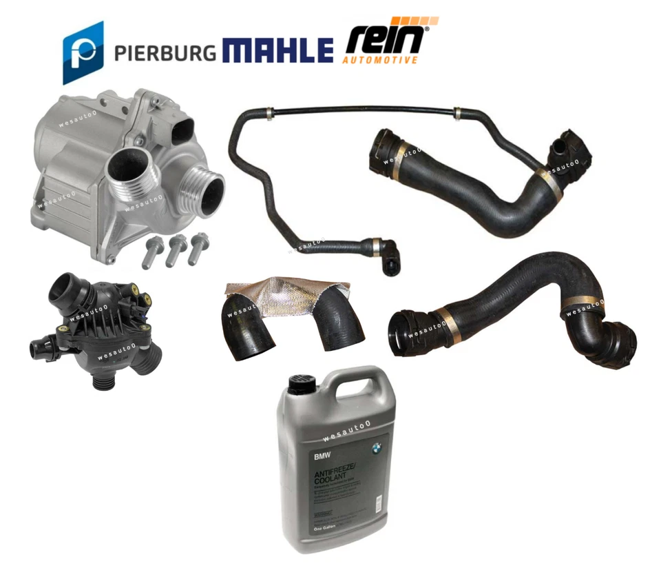 Water Pump w/ Bolts Thermostat Upper Lower Hose Coolant Kit for BMW 535i xDrive - Image 1 of 1