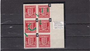 Guernsey mnh block of 6 stamps multiple varieties on 4 stamps german 1941-44 - Picture 1 of 1
