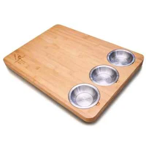 Extra Large Sustainable Bamboo Cutting Board For Kitchen With 3 Built In Stainle - Picture 1 of 4