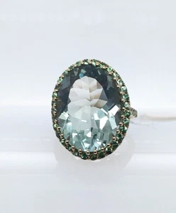 Green Amethyst/ Tsavorite Ring - Picture 1 of 3