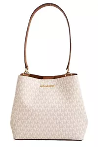 Sac Michael Kors pour femme sac à bandoulière Pratt MD Bucket Messenger vanille neuf - Photo 1 sur 10