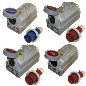 16A Interlock Socket and Plug IP67 Waterproof 16 Amp 3 / 4 / 5 Pin 230V 400V New - Picture 1 of 31