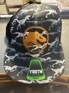 Kids' Jurassic World Black In Color Print Baseball Hat With tags (Never Worn) - Picture 1 of 24
