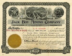 1904 Jack Boy Mining Stock Certificate