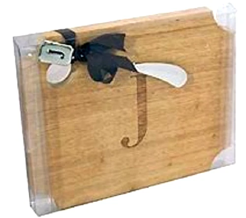 MUD PIE INITIAL WOOD CUTTING BOARD W/ INITIAL SPREADER SET -Choose your Initial - Image 1 of 1
