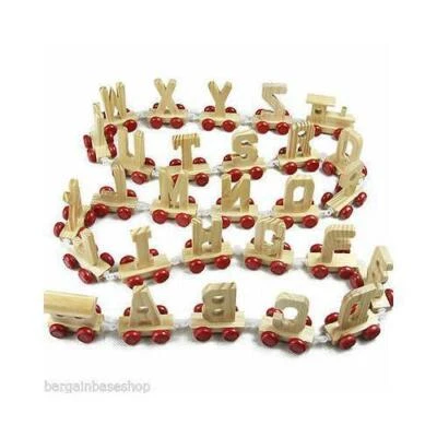 BARGAIN VILLAGE Holzeisenbahn personalisiert Zug Alphabet Buchstaben Kinder Geschenk