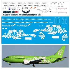 Boeing 737 300 Air New Zealand green 1/144 PAS-DECALS	737300-05 - Picture 1 of 1