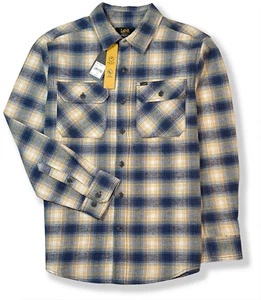 Lee Regular Fit Flannel Shirt - NWT Mens Medium Blue Multi Plaid - #46256-P3 - Picture 1 of 1