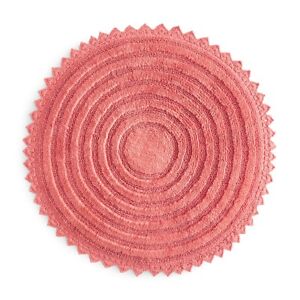 SKY Round Crochet Bath Floor Rug Round ~  Coral, 32" ~ NWT ~ India
