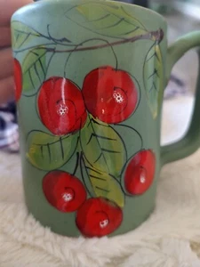 Handarbeit Italien von HH Keramik Keramik Kunst Kaffeebecher Tasse handbemalt Kirschen - Bild 1 von 7