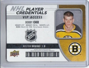 Credenciales de jugador Bobby Orr 2018-19 cubierta superior MVP acceso VIP #NHL-BO BRUINS - Imagen 1 de 1