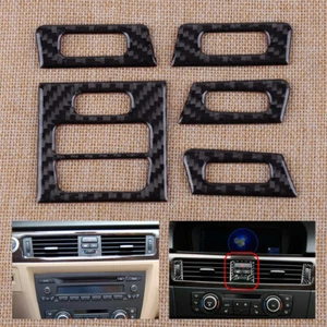Carbon Fiber Style Central Air Vent Outlet Trim Cover Fit for BMW E90 E92 E93 - Picture 1 of 12