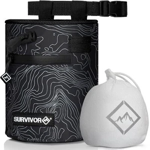 Chalk Bag + Refillable Chalk Ball - Iconic Topographical Map Draw String Clos... - Picture 1 of 9