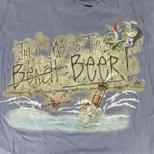 Goin Coastal Vintage T-Shirt Mens XL Blue Beach Beer Short Sleeve - Picture 1 of 10
