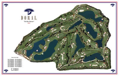 TPC Blue Monster@Doral-1962-Dick Wilson Vintage GolfCourseMaps impresión Foto 1 de 3
