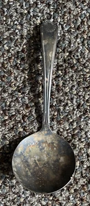 Vintage W A Sheffield England Silverplate Gold Soup Spoon - 5 inches - Picture 1 of 4