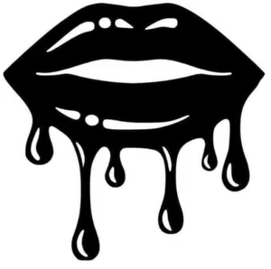 Dripping Lips White Vinyl Decal Sticker - Picture 1 of 1
