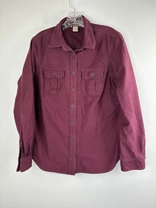 Duluth Trading Co Shirt Damen M dunkelrot schwer Langarm Knopfleiste - Bild 1 von 10