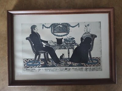 1836 Primitive Folk Art Portrait James And Sarah Tuttle Strafford Co. New... - Image 1 of 3