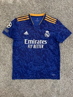 Adidas Real Madrid Graffiti Fútbol Camiseta Kit Talla L Emirates Benzema #9 2021 Foto 1 de 4