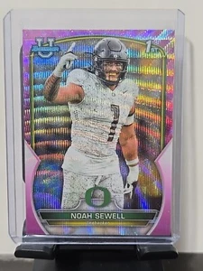 Refractor de onda rosa cromado Bowman University 2022/125 Noah Sewell #57 Oregon - Imagen 1 de 6