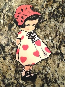 U Choose Vintage Inspired Girl Heart Dress,Bonnet Valentine Cardstock Decoration - Picture 1 of 7