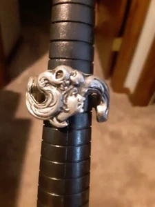 Vintage Pewter Girl w/Long Hair Wrap Adjustable Ring - Picture 1 of 3