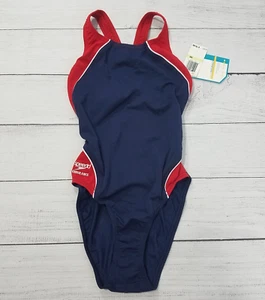 Speedo Endurance One Piece Swimsuit Womens Size 30 Navy/Red - Picture 1 of 5