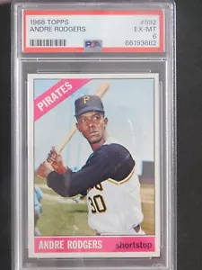 Tarjeta de béisbol 1966 Topps #592 Andre Rodgers (ex-mt) PSA 6 - Imagen 1 de 2