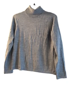 Linea Donna Turtle Neck Women's XL Merino Wool Heathered gray long sleeve - Picture 1 of 8