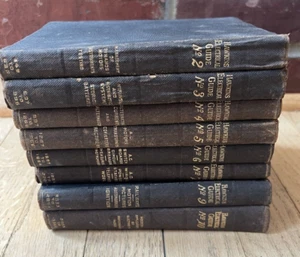 ANTIQUE 1926 FULL SET HAWKINS ELECTRICAL GUIDE VOL. 2-9 GOLD GILT K - Picture 1 of 3