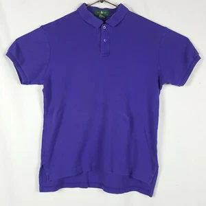 Vintage 80s Hunt Club Basic Blank Polo Shirt L Solid Purple Short Sleeve Preppy - Picture 1 of 7