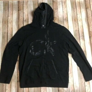 Suéter Pullover con Capucha Negro Gráfico Logo Grande Calvin Klein Para Hombres L LS - Imagen 1 de 1