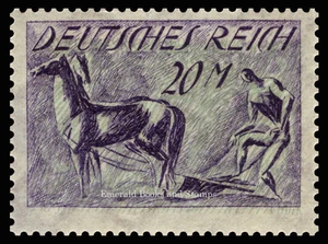 EBS Germany 1922 - Horse Ploughman - Pflüger - 20 Mark - Michel 196 MNH** - Picture 1 of 2