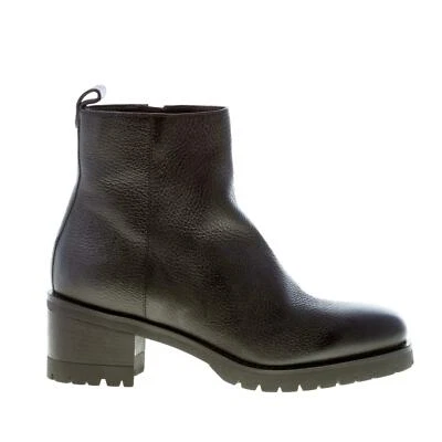 SANTONI Mujer Zapatos Negro Cuero Martillado Hecho en Italia Botín Cremallera Tacón 5 Foto 1 de 4