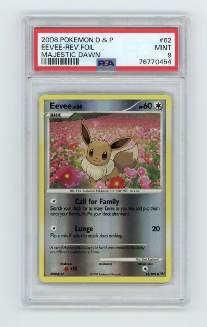 Pokemon Eevee Platinum Reverse Holo 62/100 TCG Card LP