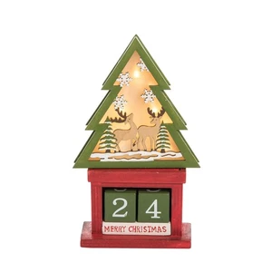 Beleuchteter LED Weihnachtsbaum Adventskalender Deko Blöcke 4,7" x 8,3" - Bild 1 von 3