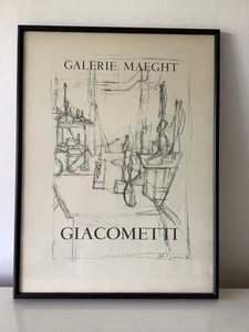Cartel de exposición litográfica vintage de la Galería Maeght ALBERTO GIACOMETTI 1951 - Imagen 1 de 3