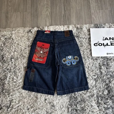 Pantalones Cortos de Jean Vintage BNWT Años 90 Jnco 8 Bolas Serpiente Y2K Bordados Para Hombre Talla 30 Foto 1 de 4